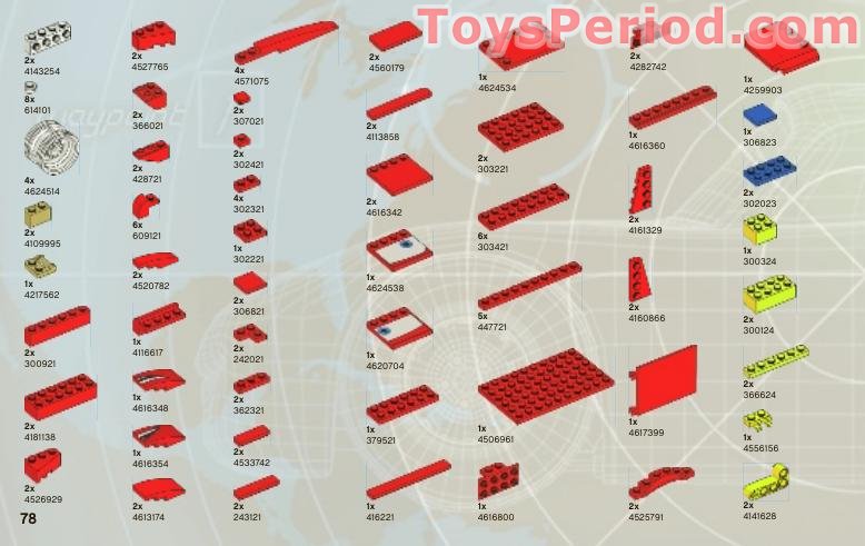 LEGO 8484 Ultimate Build Lightning McQueen Instructions and Parts List