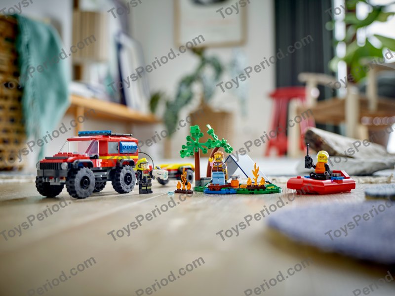 LEGO 60412 4x4 Fire Truck with Rescue Boat Set Parts List