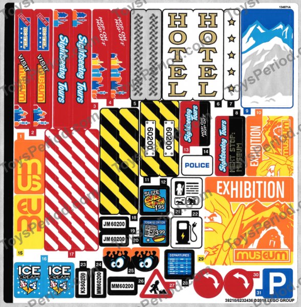 Lego Rug Sticker LEGO Sets with Part 60200stk01 Sticker Sheet for Set 60200 - (39210/ ...