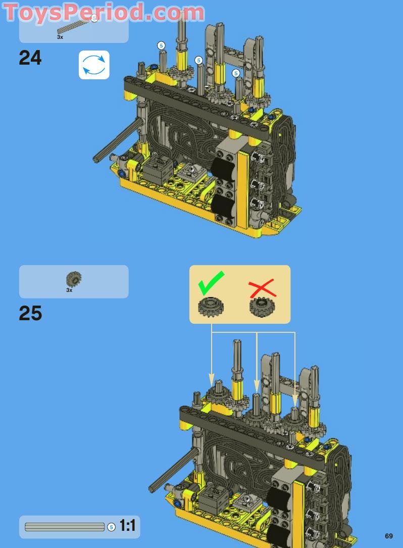LEGO 8043 Motorized Excavator Instructions and Parts List