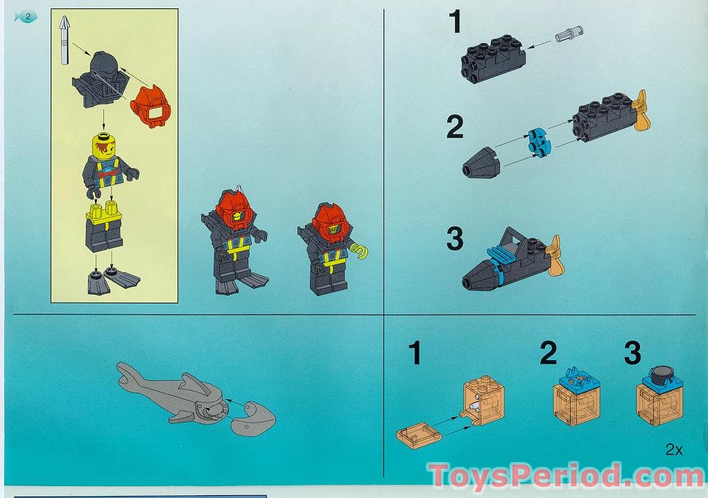 LEGO 6190 Shark's Crystal Cave - Aquashark Sea Wolf Instructions