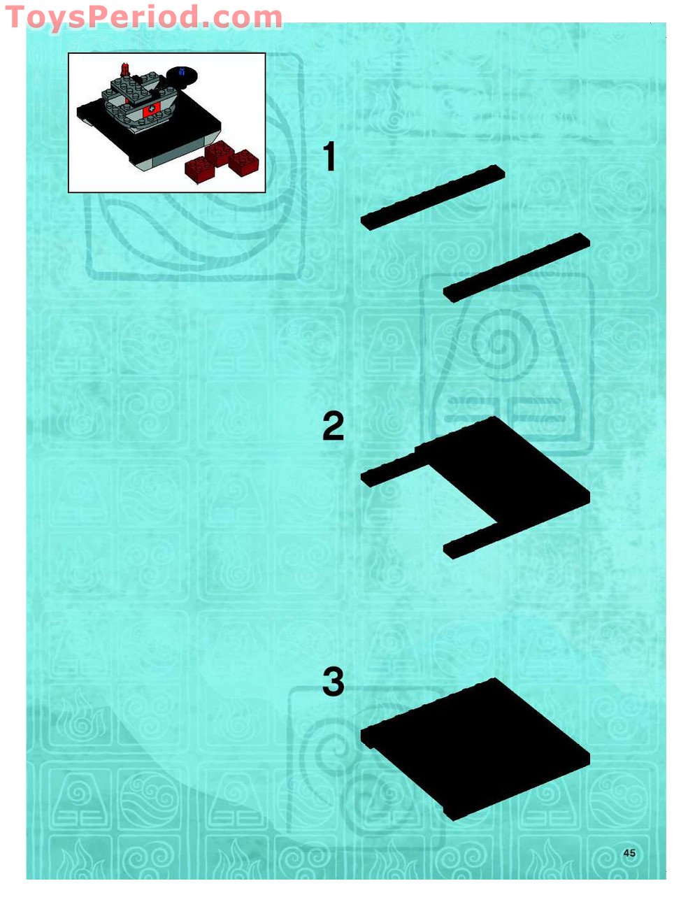 LEGO 3829 Fire Nation Ship Instructions and Parts List