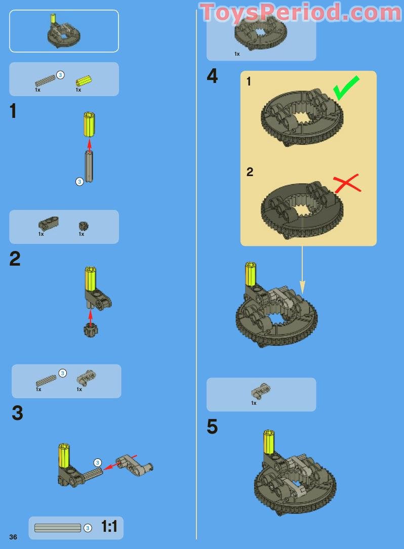 LEGO 8043 Motorized Excavator Instructions and Parts List