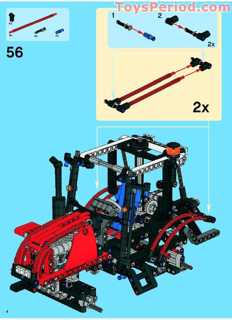 LEGO 8063 Tractor with Trailer Instructions and Parts List