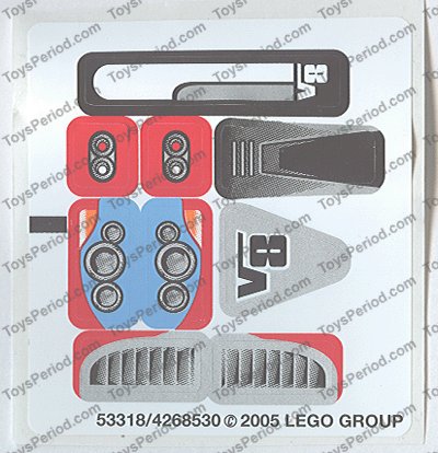 LEGO Sets with Part 8656stk01 Sticker Sheet for Set 8656 - (53318/4268530)