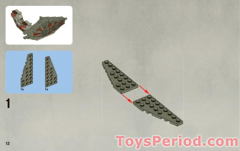 LEGO 7957 Sith Nightspeeder Instructions and Parts List