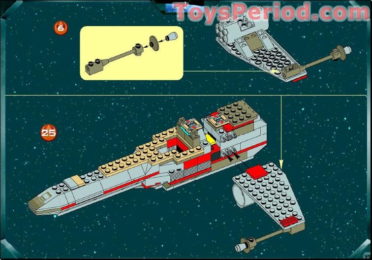 LEGO 7142 X-Wing Fighter (Re-Release of 7140) Set Parts Inventory and