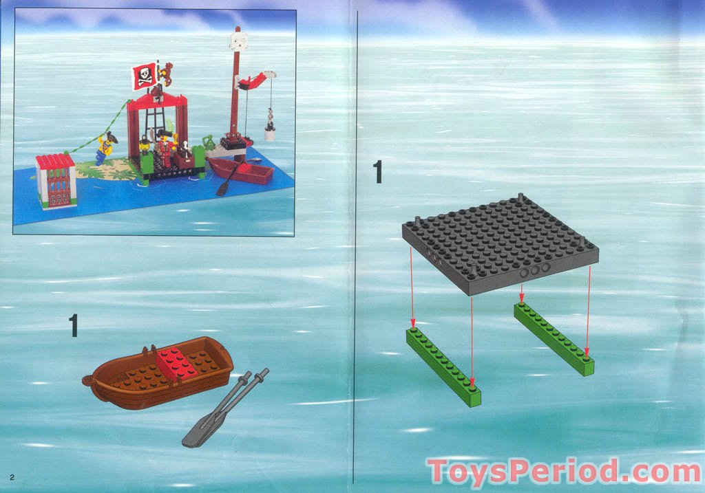 LEGO 7073 Pirate Dock Instructions and Parts List