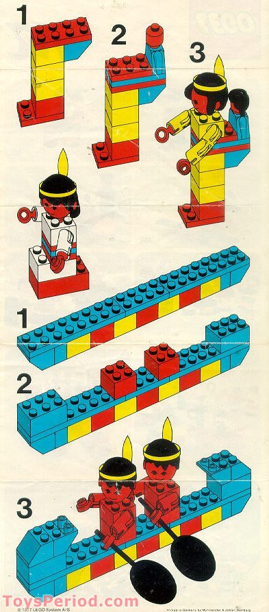 LEGO 215-1 Red Indians Set Parts Inventory and Instructions - LEGO