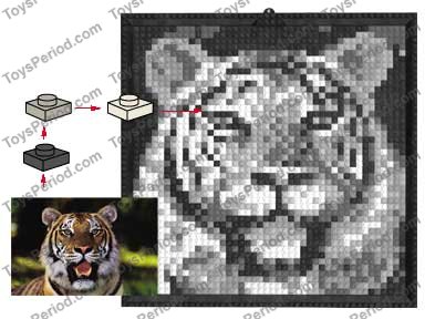 LEGO k34434 LEGO Mosaic Tiger Set Parts List