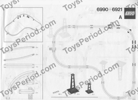 LEGO 6921 Monorail Accessory Track Set Parts Inventory and