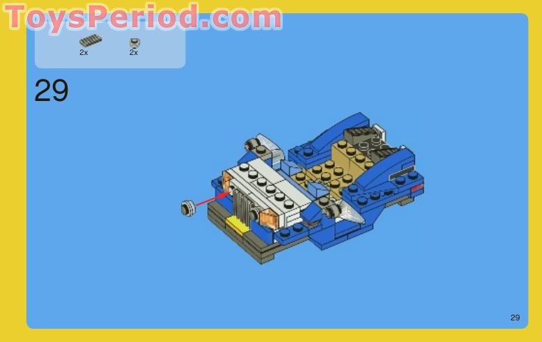 LEGO 6913 Blue Roadster Instructions and Parts List