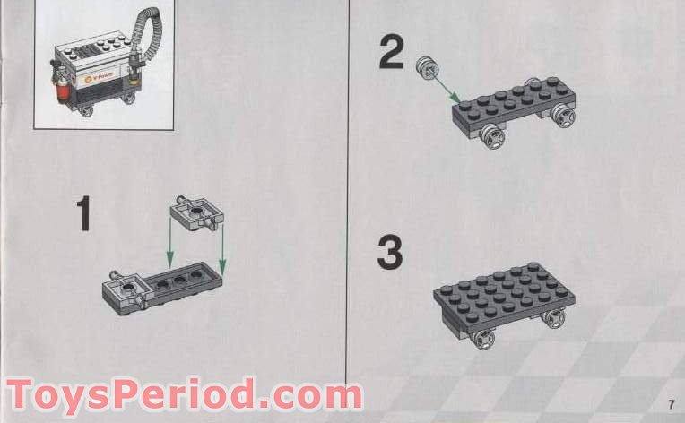 LEGO 8673 Ferrari F1 Fuel Stop Instructions and Parts List