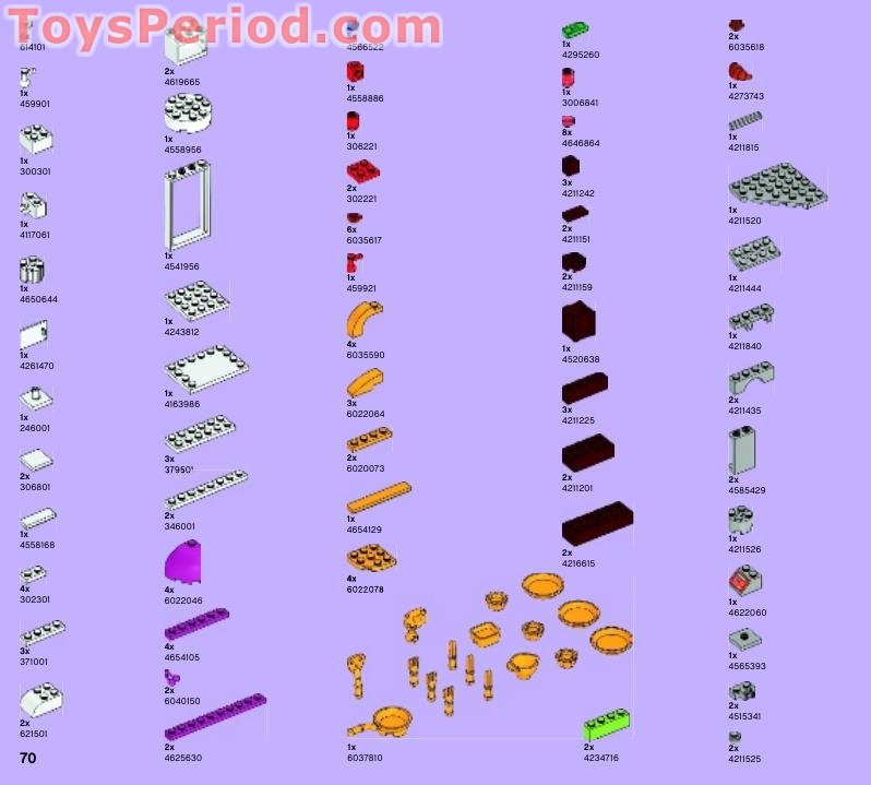 LEGO 41006 Downtown Bakery Instructions and Parts List