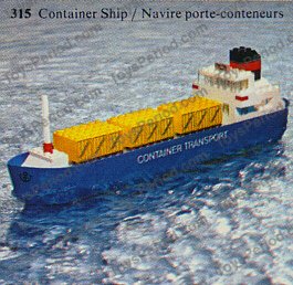 LEGO 315-2 Container Transport Ship Set Parts Inventory and 