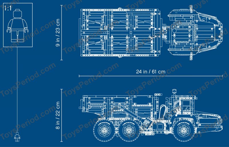 LEGO 42114 6x6 Volvo Articulated Hauler Set Parts List