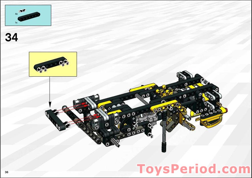 LEGO 8455 Back-hoe Loader (Backhoe) Set Parts Inventory and ...