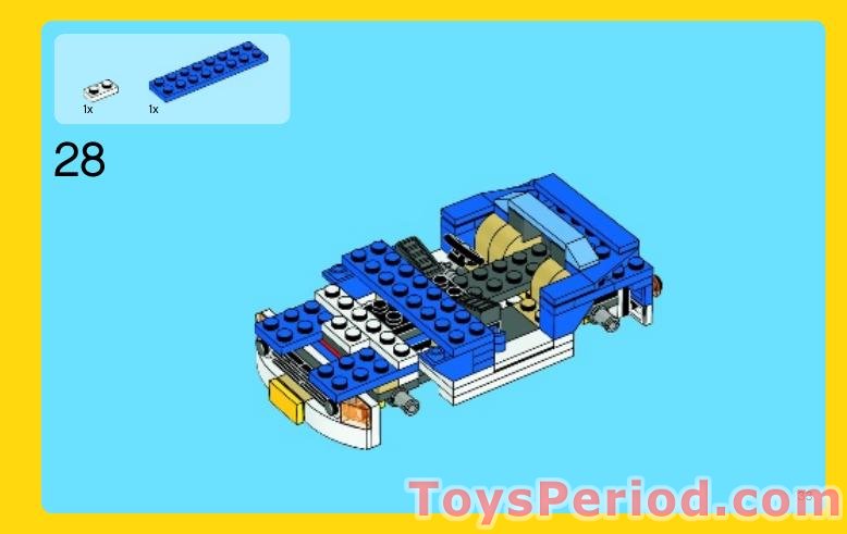LEGO 6913 Blue Roadster Instructions and Parts List