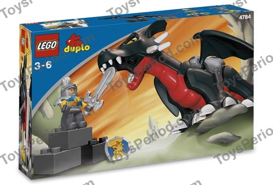 LEGO Angled Triangle with Black Dragon Duplo Utensil Shield Black