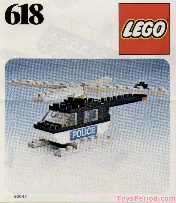LEGO 618 Police Helicopter Set Parts Inventory and Instructions LEGO
