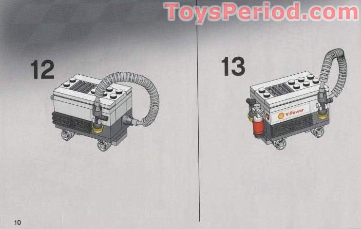 LEGO 8673 Ferrari F1 Fuel Stop Instructions and Parts List