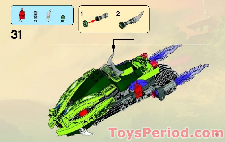 LEGO 9447 Lasha's Bite Cycle Instructions and Parts List