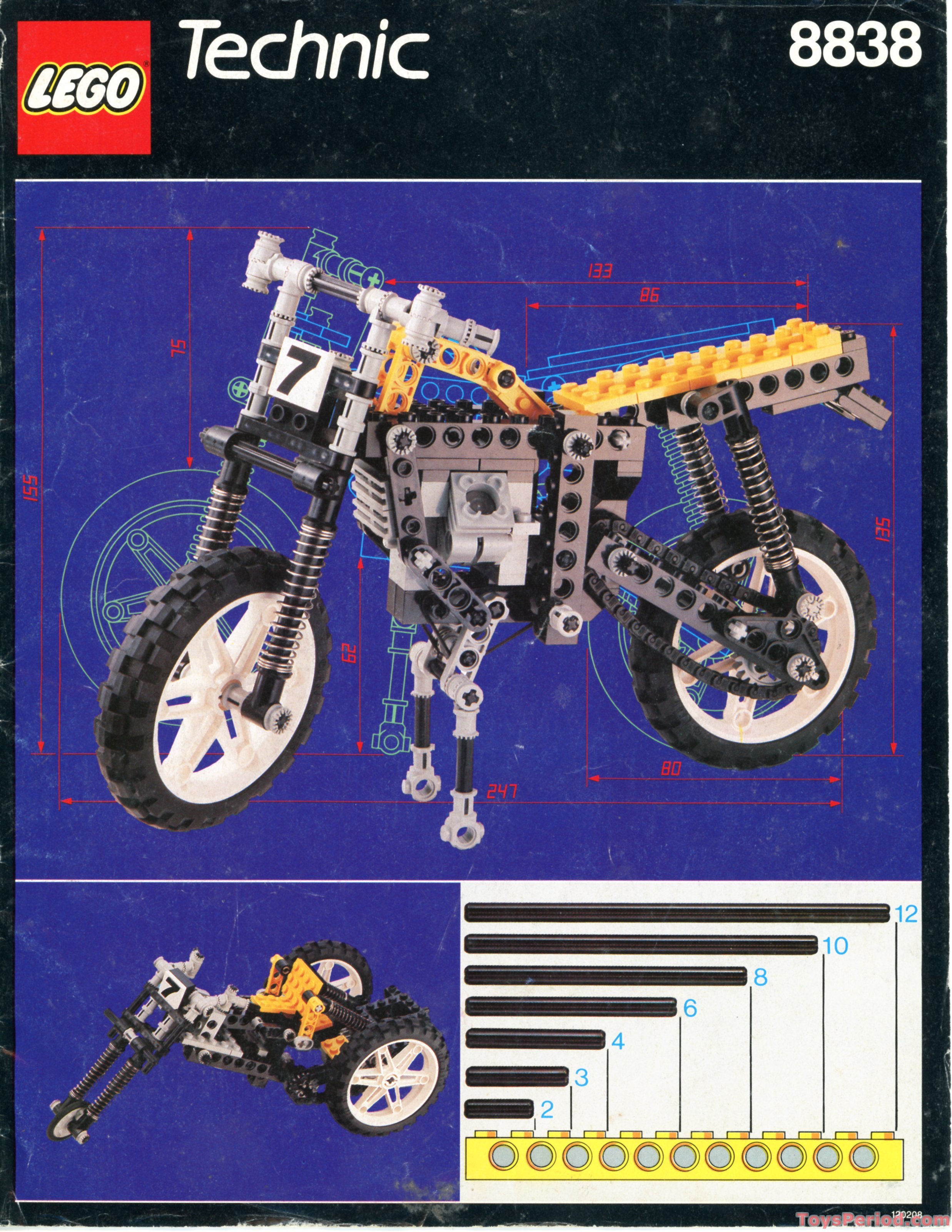 LEGO 8838 Shock Cycle Instructions and Parts List