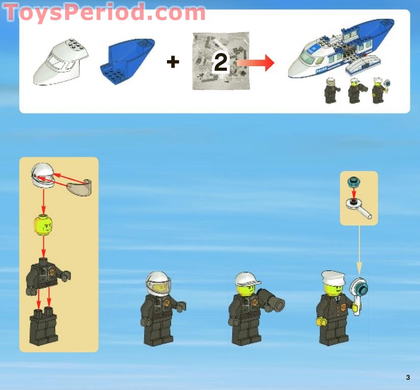 LEGO 3658 Police Helicopter Instructions and Parts List