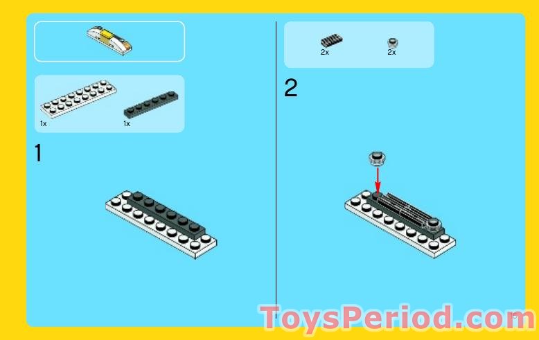 LEGO 6913 Blue Roadster Instructions and Parts List