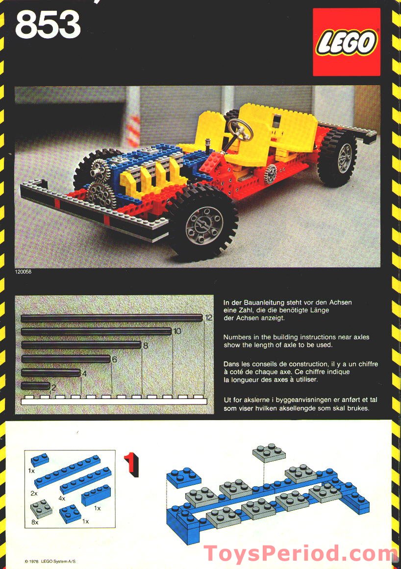 RARE ! Lego Technic – Voiture - 853 (modèle de 1977 !)