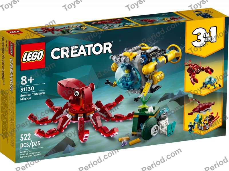 riページ LEGO 31130 Sunken Treasure Mission Set Parts List