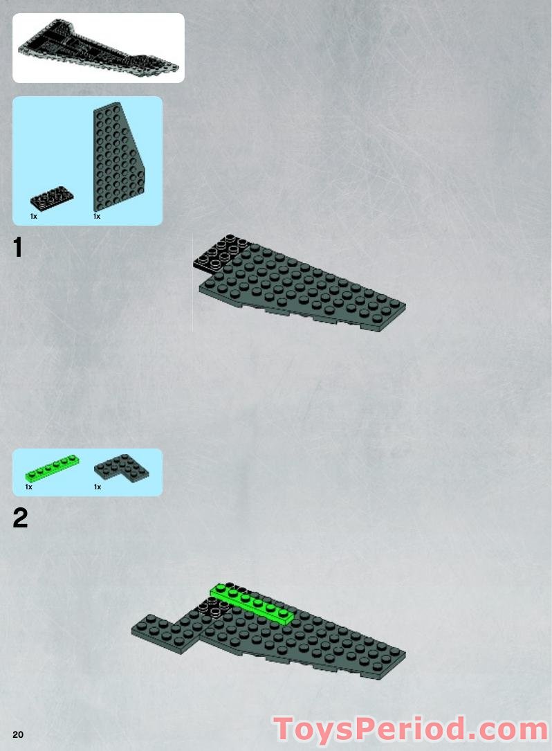 LEGO 9500 Sith Fury-class Interceptor Instructions and Parts List