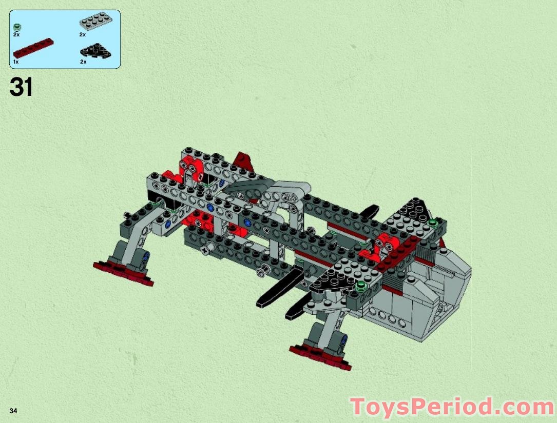 LEGO 75025 Jedi Defender-class Cruiser Instructions and Parts List