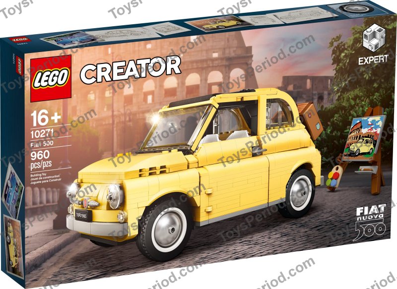 LEGO 10271 Fiat 500 {Bright Light Yellow Edition} Set Parts List