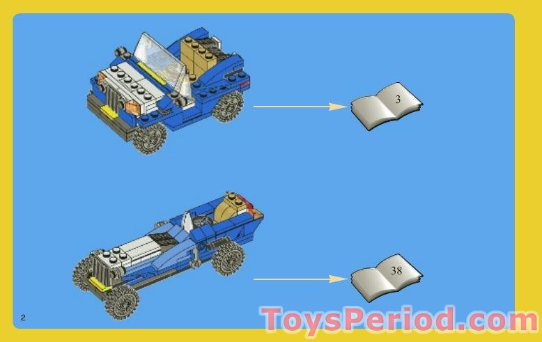 LEGO 6913 Blue Roadster Instructions and Parts List