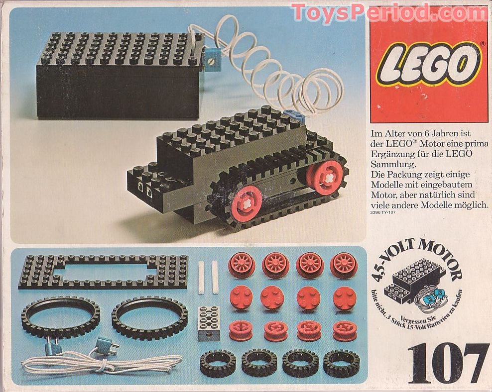 LEGO 107-1 4.5v Motor Set Parts Inventory and Instructions LEGO Reference Guide