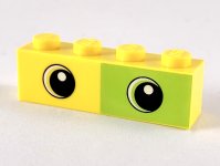 LEGO Sets with Part 3010pb267 Brick 1 x 4 with Lime Rectangle Half and ...