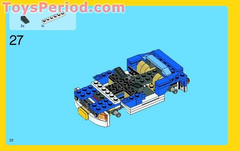 LEGO 6913 Blue Roadster Instructions and Parts List