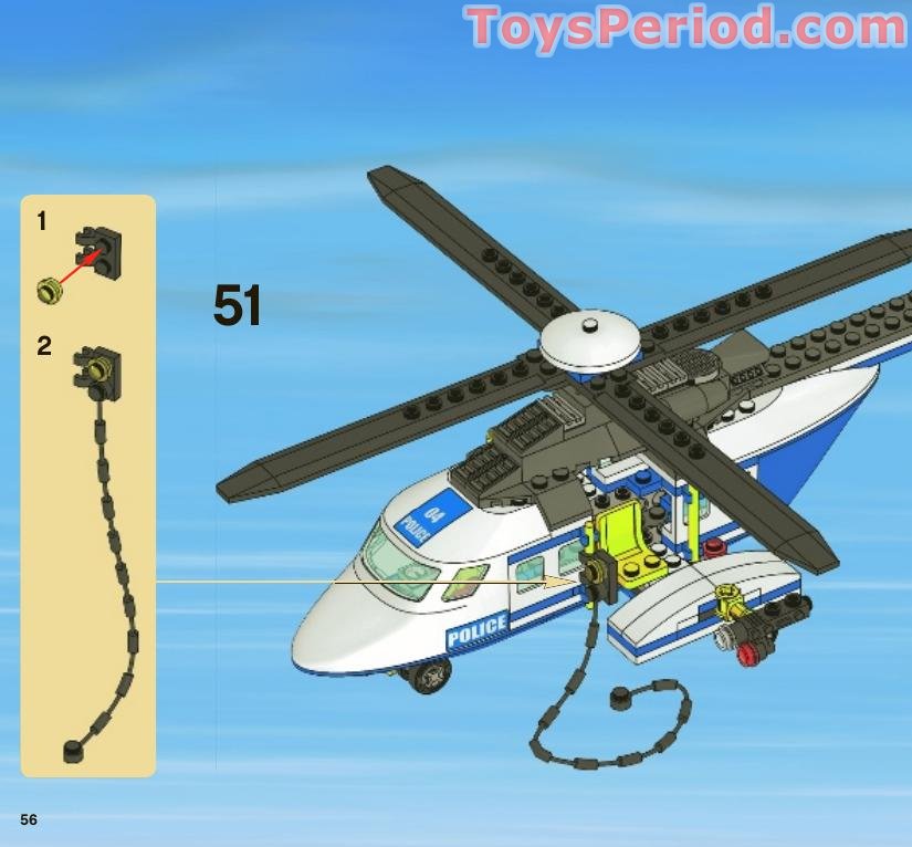 LEGO 3658 Police Helicopter Instructions and Parts List