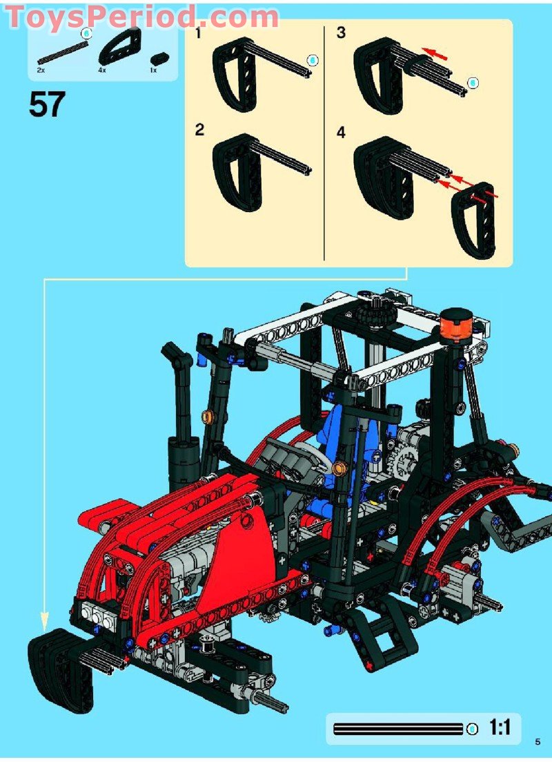 LEGO 8063 Tractor with Trailer Instructions and Parts List