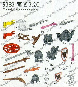 LEGO 5383 Castle Accessories Set Parts List
