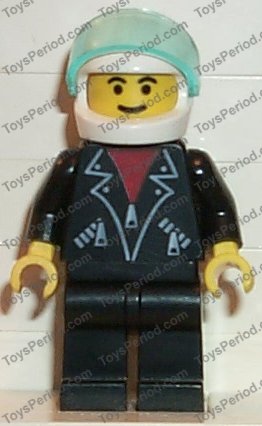 Lego Figure Train man Black Leather Jacket Black Hair trn090 1775