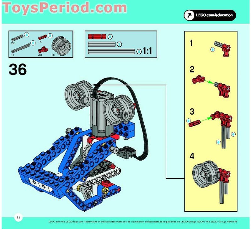 LEGO 9686-1 Simple and Motorized Mechanisms Base Set Set Parts ...