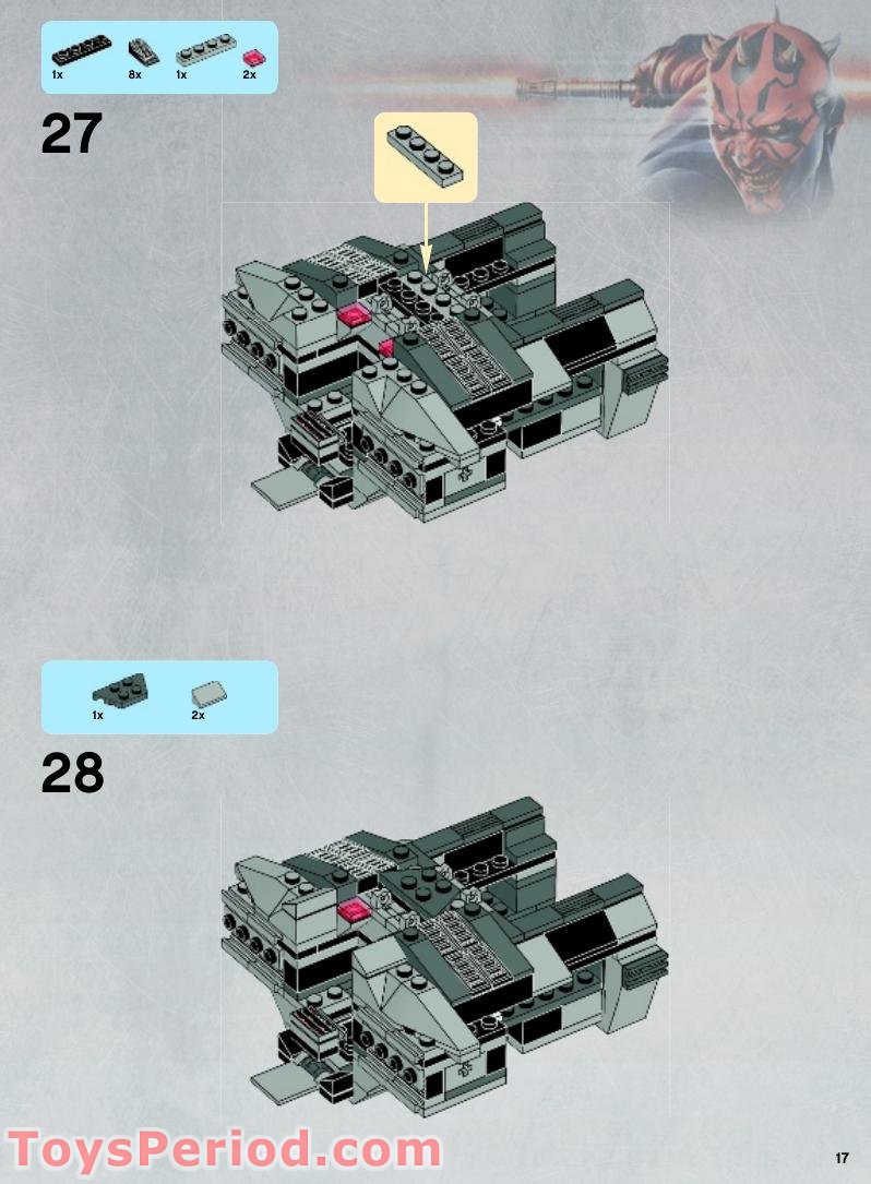 LEGO 9500 Sith Fury-class Interceptor Instructions and Parts List