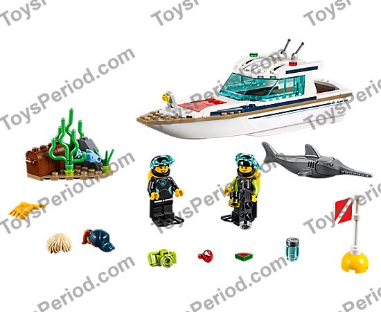 リヤカー(黄色の方) LEGO 60221 Diving Yacht Set Parts List