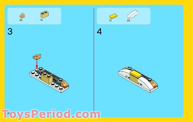 LEGO 6913 Blue Roadster Instructions and Parts List