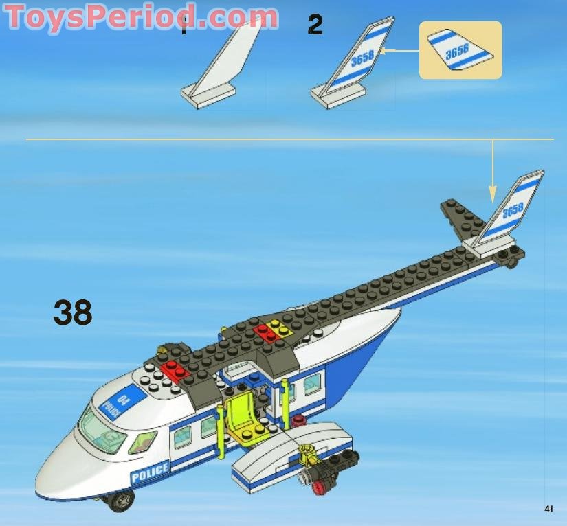 LEGO 3658 Police Helicopter Instructions and Parts List