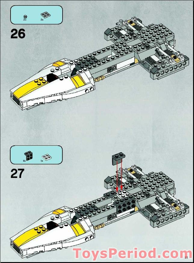 LEGO 7658 Y-Wing Fighter Instructions and Parts List