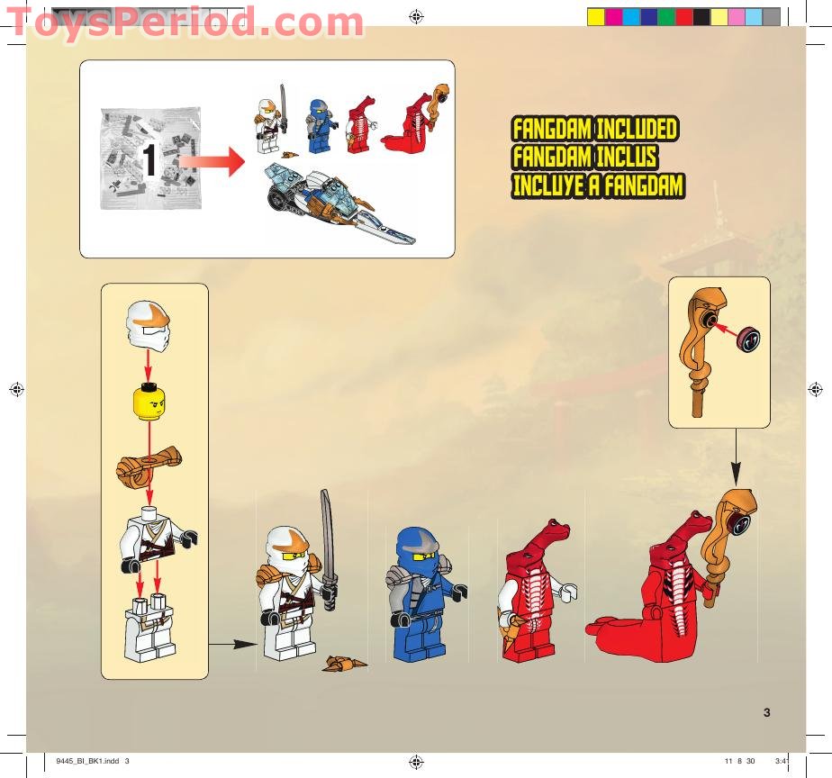 LEGO 9445 Fangpyre Truck Ambush Instructions and Parts List