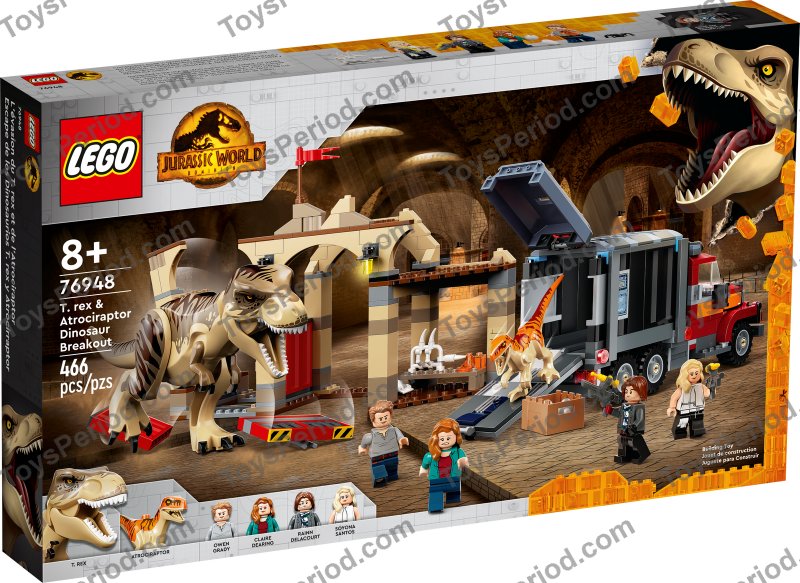 LEGO 76948 T. rex & Atrociraptor Dinosaur Breakout Set Parts List
